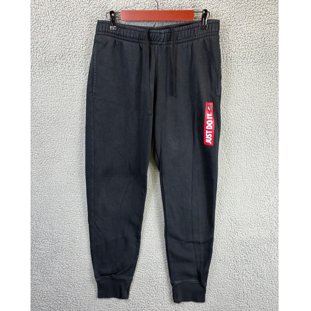 Nike Just Do It JDI Fleece Joggers Sweatpants Mens M Black Streetwear Athleisure